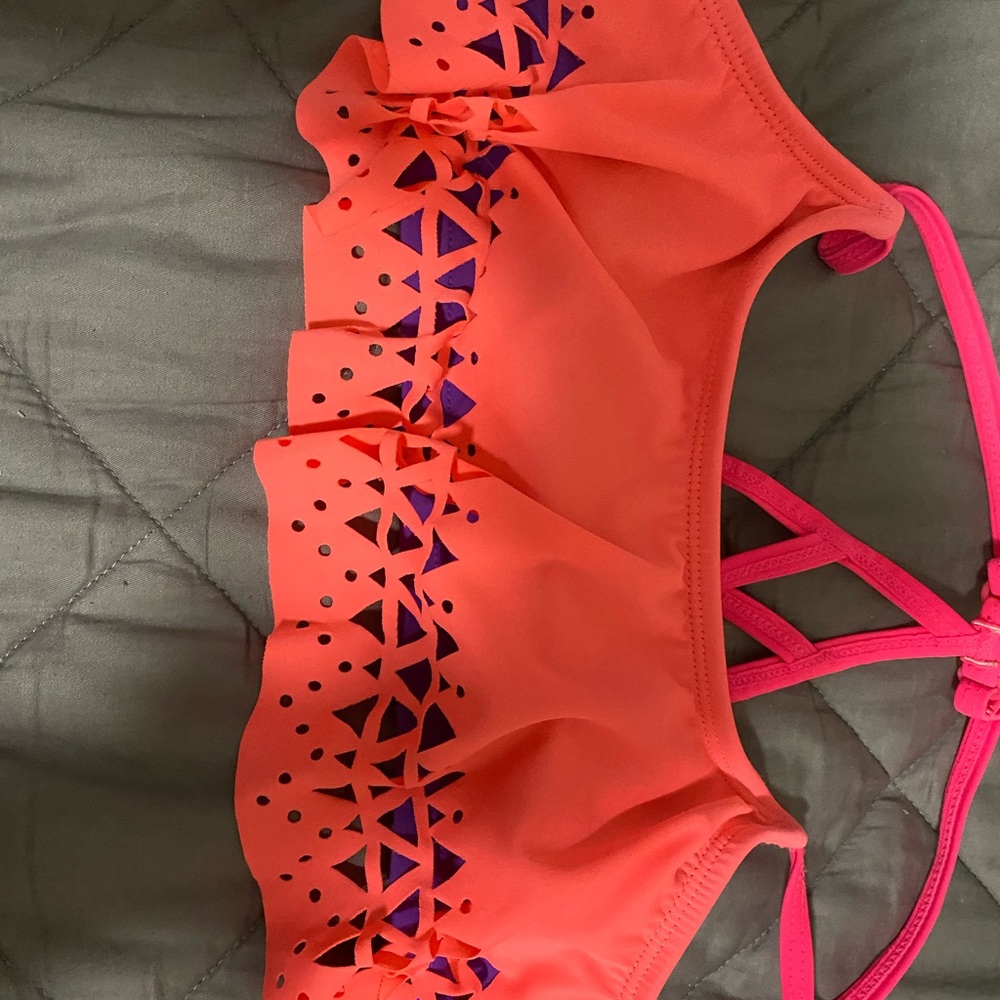 girls justice pink and purple bikini top